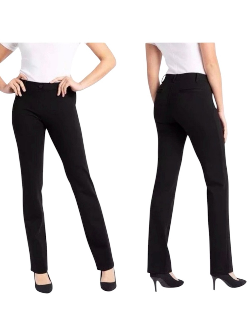 Betrabrand Dress Pants Yoga Pants Straight Leg Classic Fit Black Size Large - Picture 8 of 8